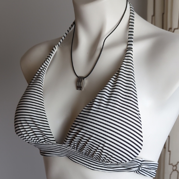 Victoria's Secret Black and White Striped Bikini Small - Picture 3 of 12